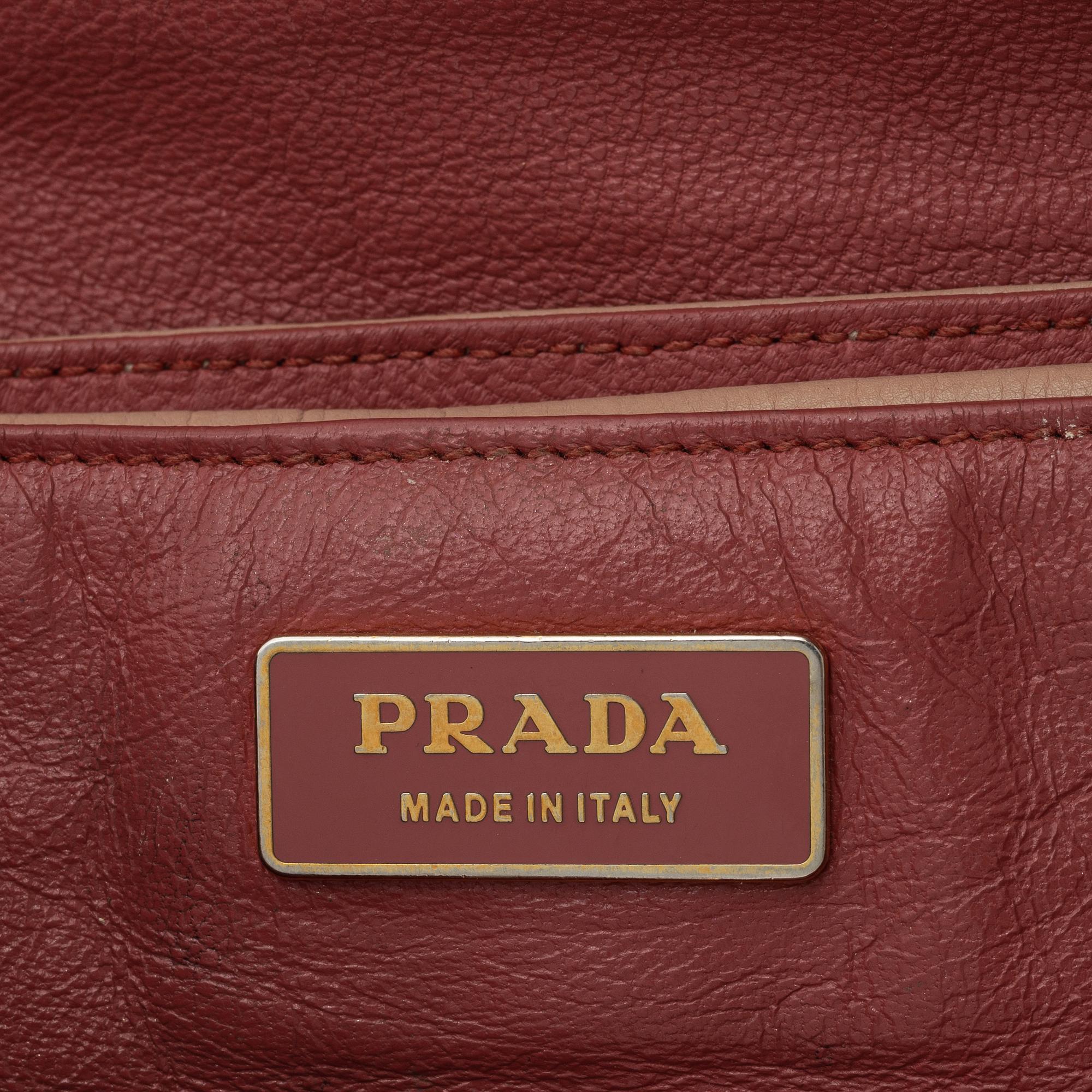 Prada, a pink leather and tassle bag.