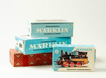 ÅNGLOK, 4 st, Märklin, 3027/44 690, 3029, 3000 samt 3032, H0.