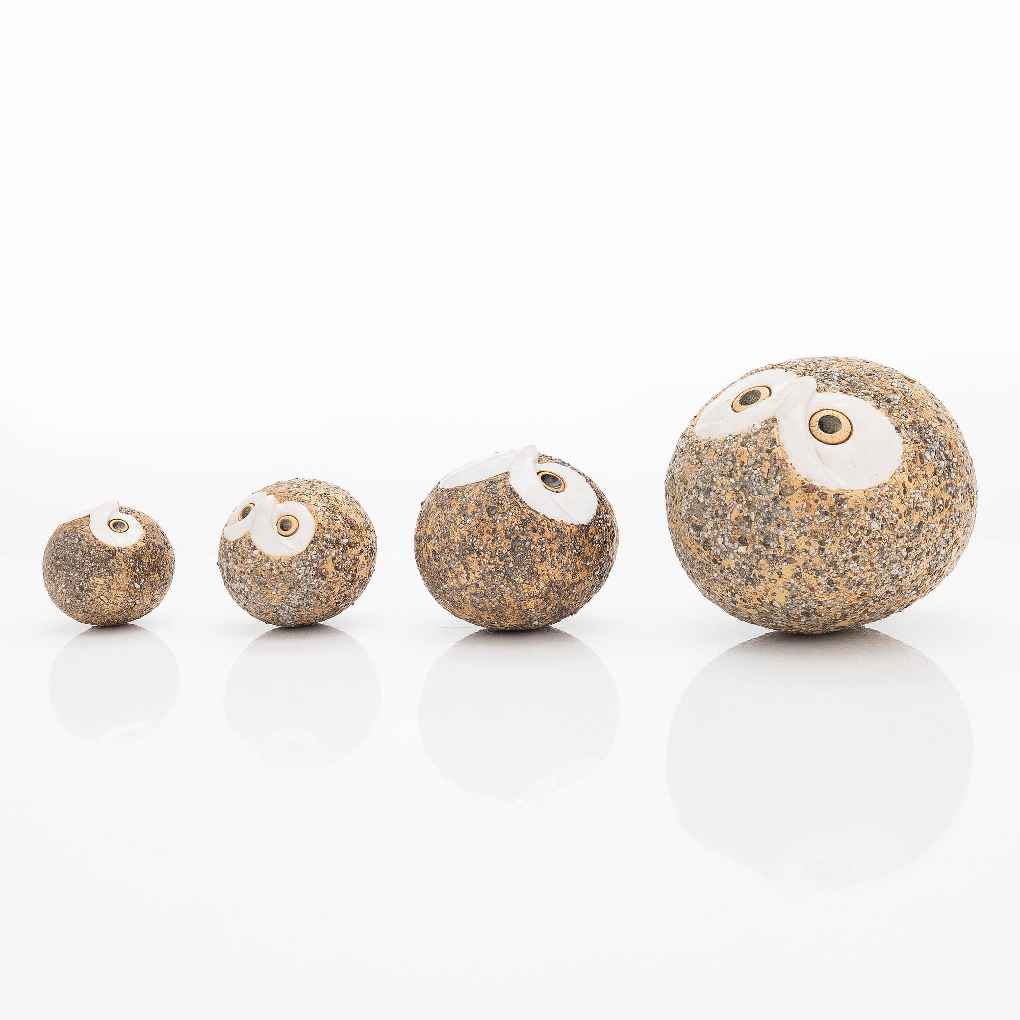 Kaarina Aho, a four piece set of stoneware figurines, signed Aho
