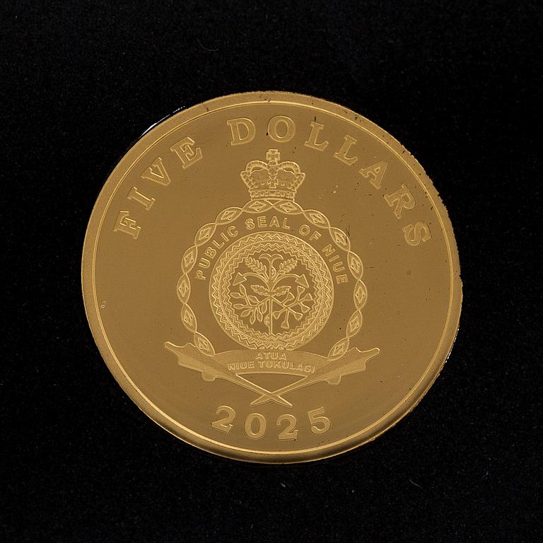 Coin, Moomin 80, gold 99.9%.