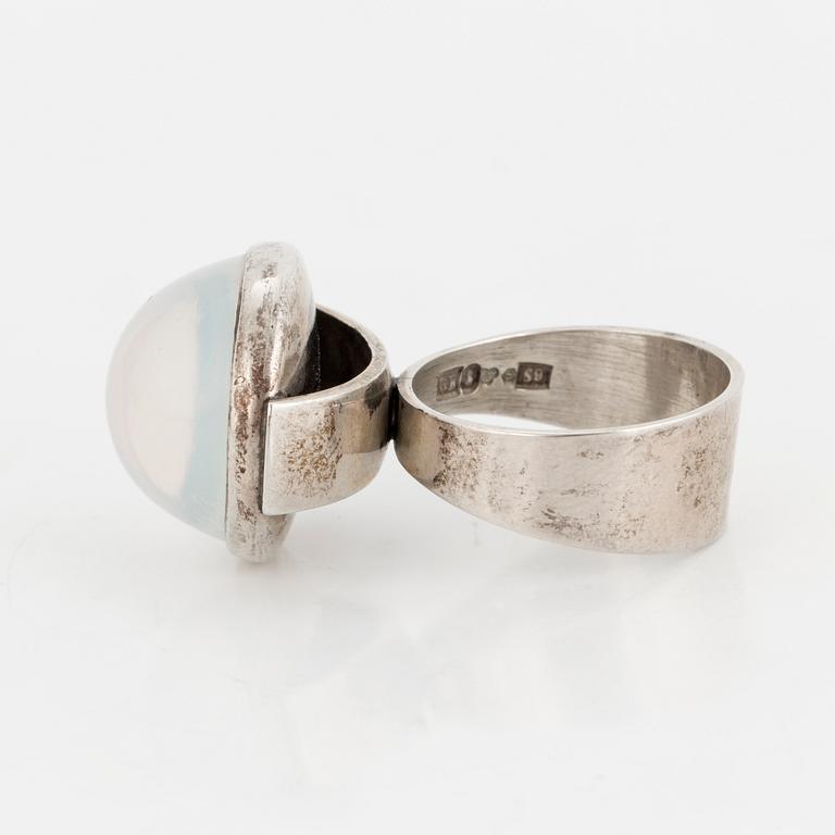 GE-KÅ SMYCKEN, a silver and moonstone ring from Stockholm, 1968.