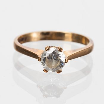 RING, guld 14K, briljantslipad diamant ca 0,80 ct. Helsingfors 1992.