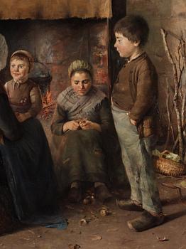 Frans Oscar Stenvall, Family by the fire.
