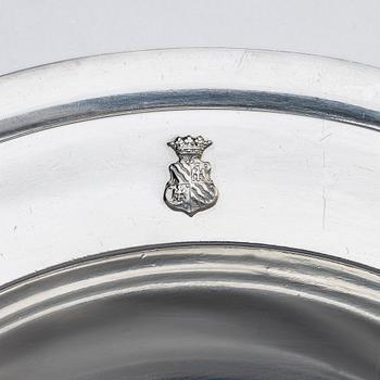 A pair of French deep silver plates, marks of Harleux, Paris (active from 1891-?).