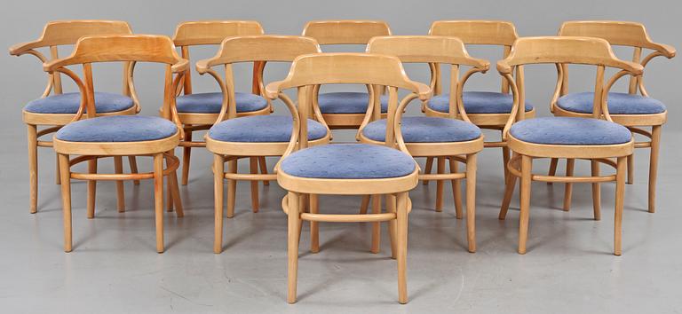 KARMSTOLAR, 10 st, "Cattelinstolen", Axel Kandell, Gemla, 1980.