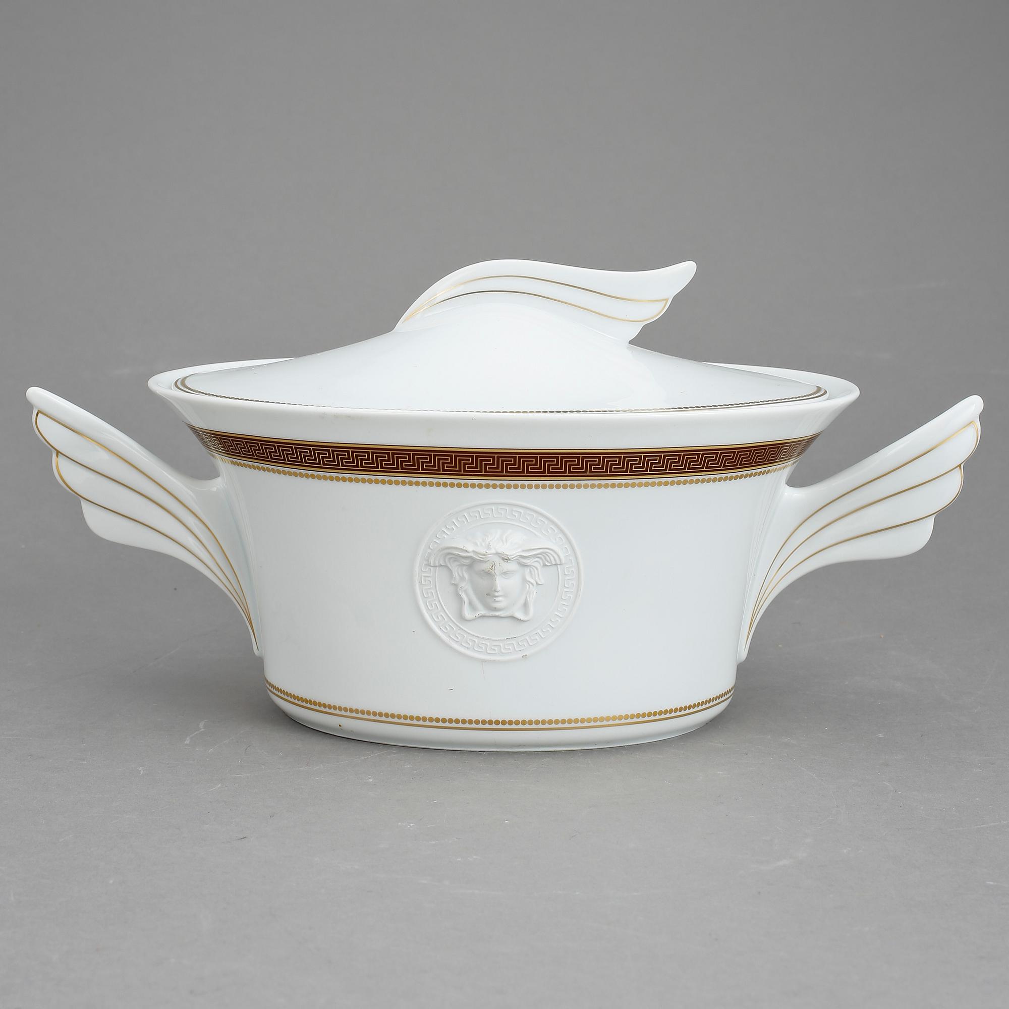 TERRIN, porslin, "Medallion Meandre Marron", Paul Wunderlich, Versace för Rosenthal.