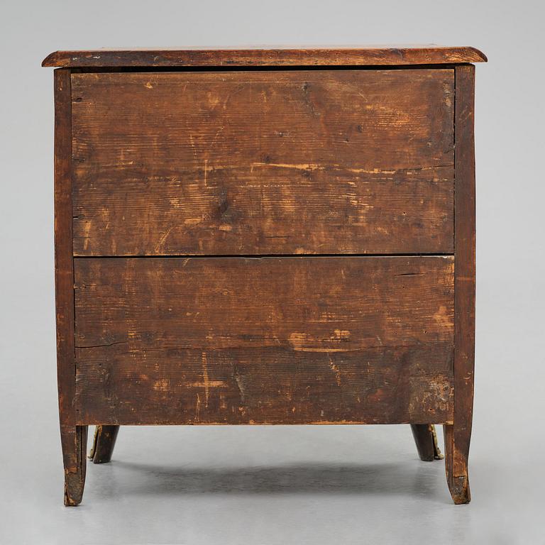 A Swedish rococo parquetry and gilt brass-mounted commode, Stockholm, later part 18th century.