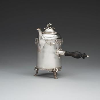 A Swedish 18th centuryparcel-gilt coffee-pot, marks of Gustaf Elfström, Sala 1783.