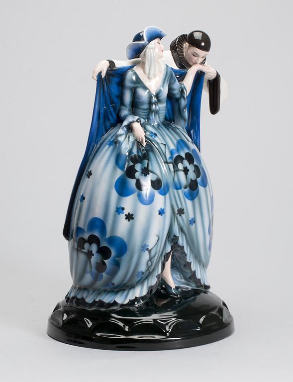 A Josef Lorenzl creamware figure, Vienna, 1920's-30's.