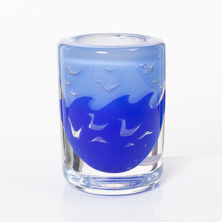 Olle Alberius, a vase, glass, ariel, Orrefors.