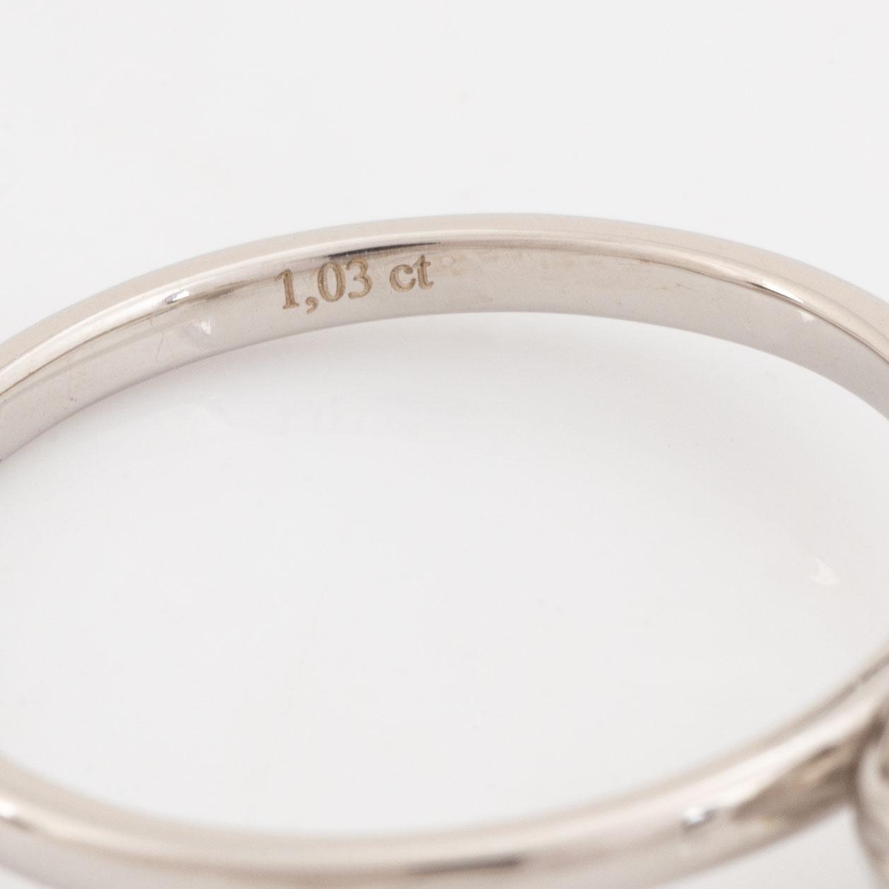 Cushion cut diamond ring.