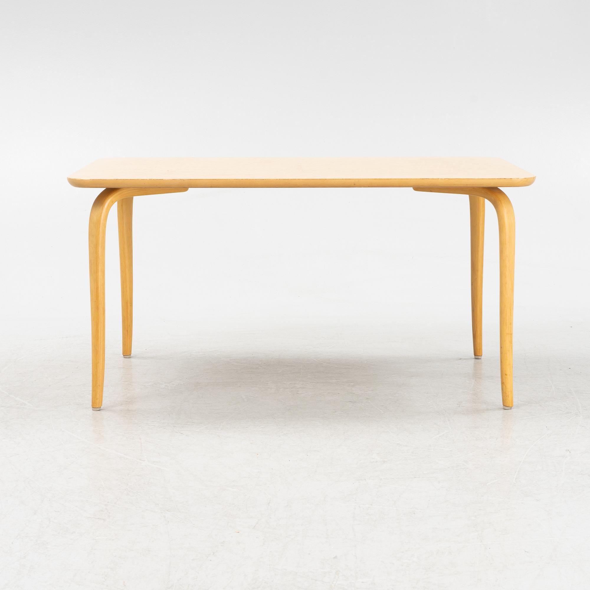 Bruno Mathsson, a birch coffee table, Firma Karl Mathsson, Värnamo, dated 1962.