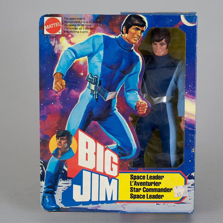 BIG JIM, Boris, Commando Jeff samt Space Leader i förpackningar, Mattel, 1981.