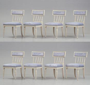 A set of eight Late gustavian chairs by Erik Öhrmark.