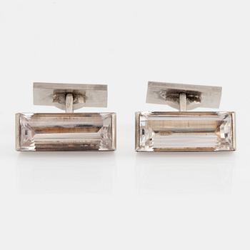 147. Wiwen Nilsson, a pair of sterling silver and rock crystal cuff-links, Lund, Sweden 1966.