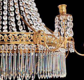 A German circa 1800 nine-light chandelier.