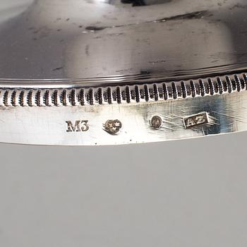 ADOLF ZETHELIUS, Stockholm 1818, strösockerskålar, ett par, silver, empire.