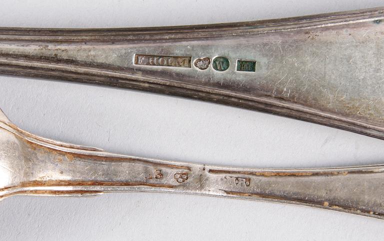 PARTI SILVER, 14 delar. Bla 1800-tal.