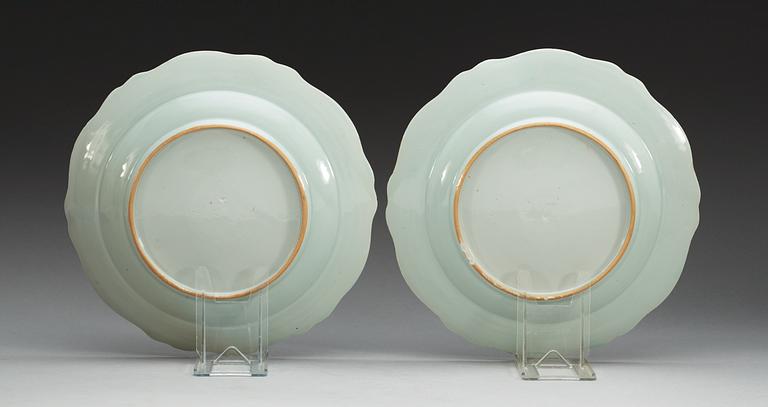 Four blue and white dishes, Qing dynasty, Qianlong (1736-95).
