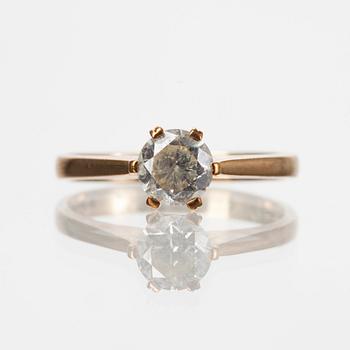 RING, guld 14K, briljantslipad diamant ca 0,80 ct. Helsingfors 1992.