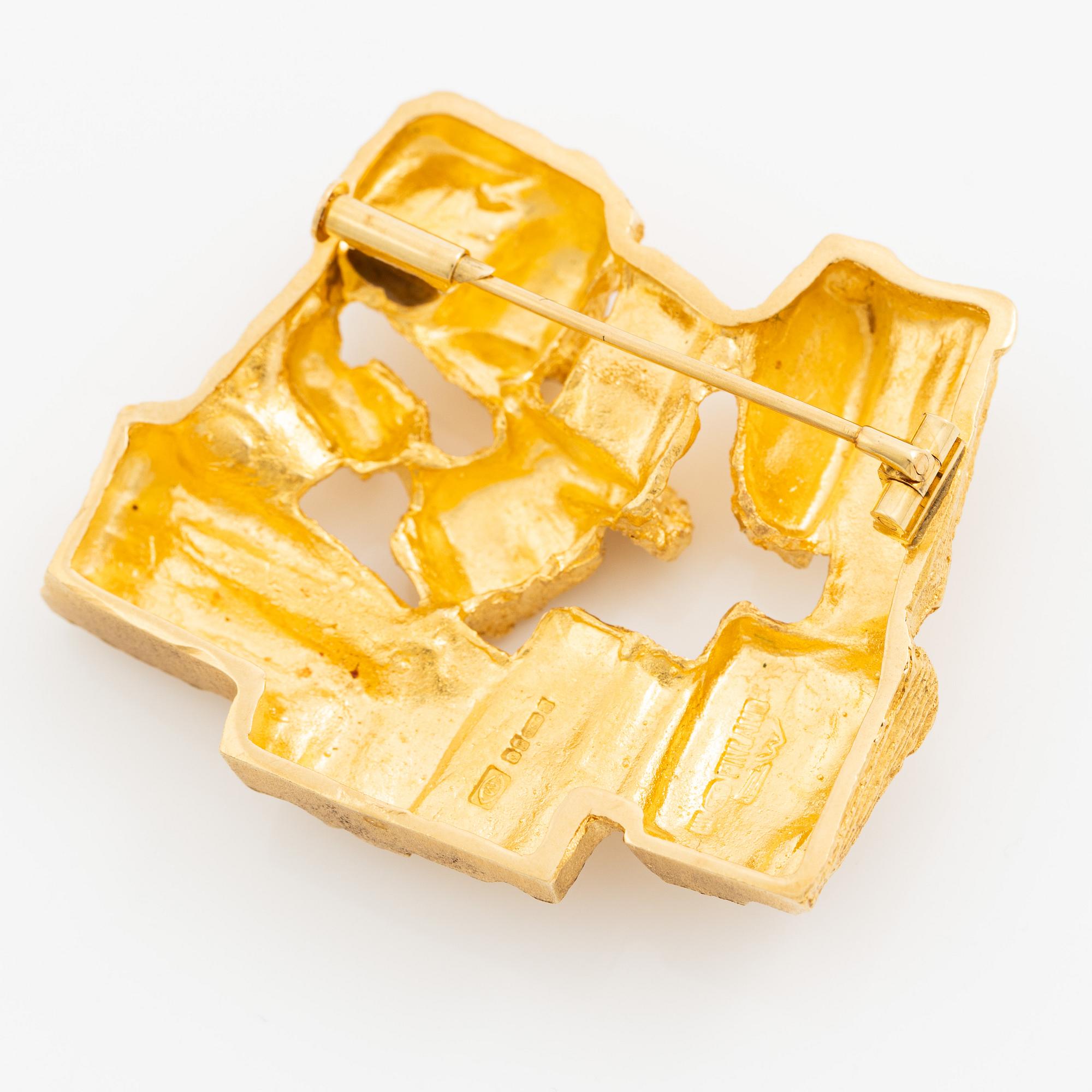Björn Weckström, a brooch, 18K gold, Finland. For Lapponia.
