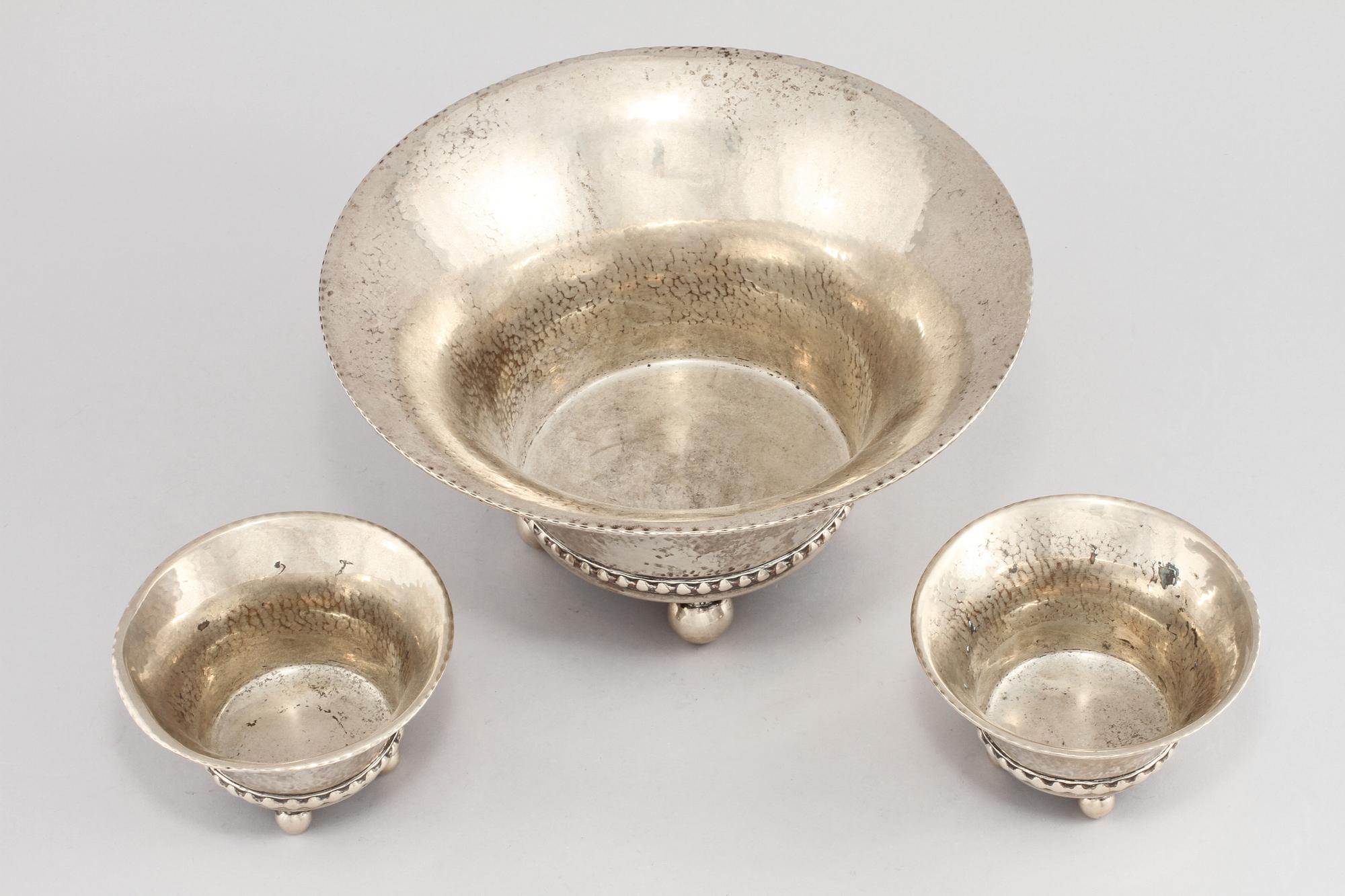 SKÅLAR, 3 st, silver, K. Andersson, Stockholm, 1922/1923. Vikt 1050 g.