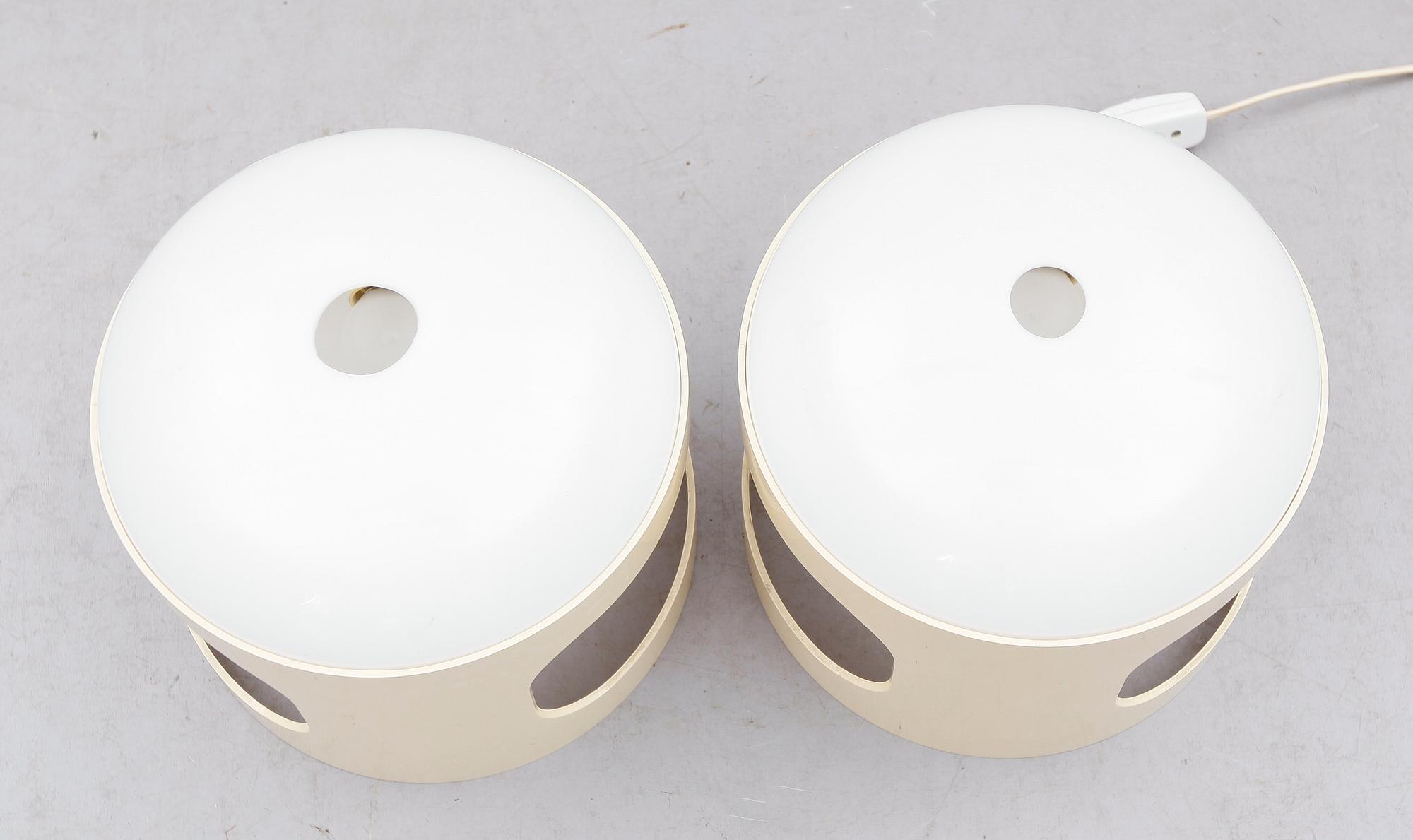 BORDSLAMPOR, 1 par, plast, Joe Colombo, Husqvarna, 1960-tal.