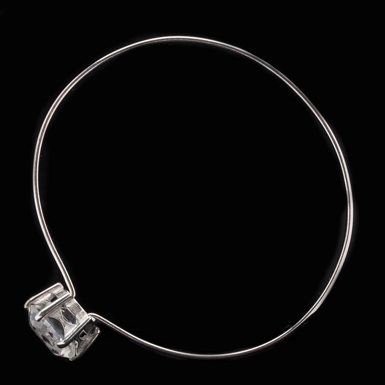 ARMRING SAMT RING, sterling silver med bergkristall. Totalvikt ca 17 g.