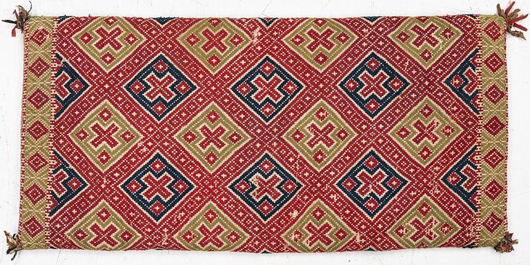 Sled cushion, approx. 98 x 48 cm.