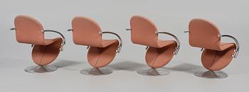STOLAR, 4 st, Verner Panton för Fritz Hansen, "System 1-2-3", 1970-tal.