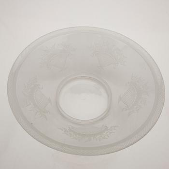 Edward Hald, Glasses, 2 pcs, Orrefors and Kosta Boda, 1920s.