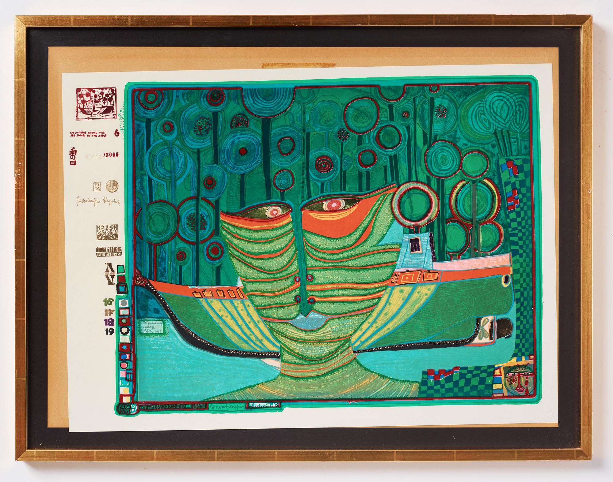 Friedensreich Hundertwasser, "Look at it on a rainy day (The Regentag portfolio)".