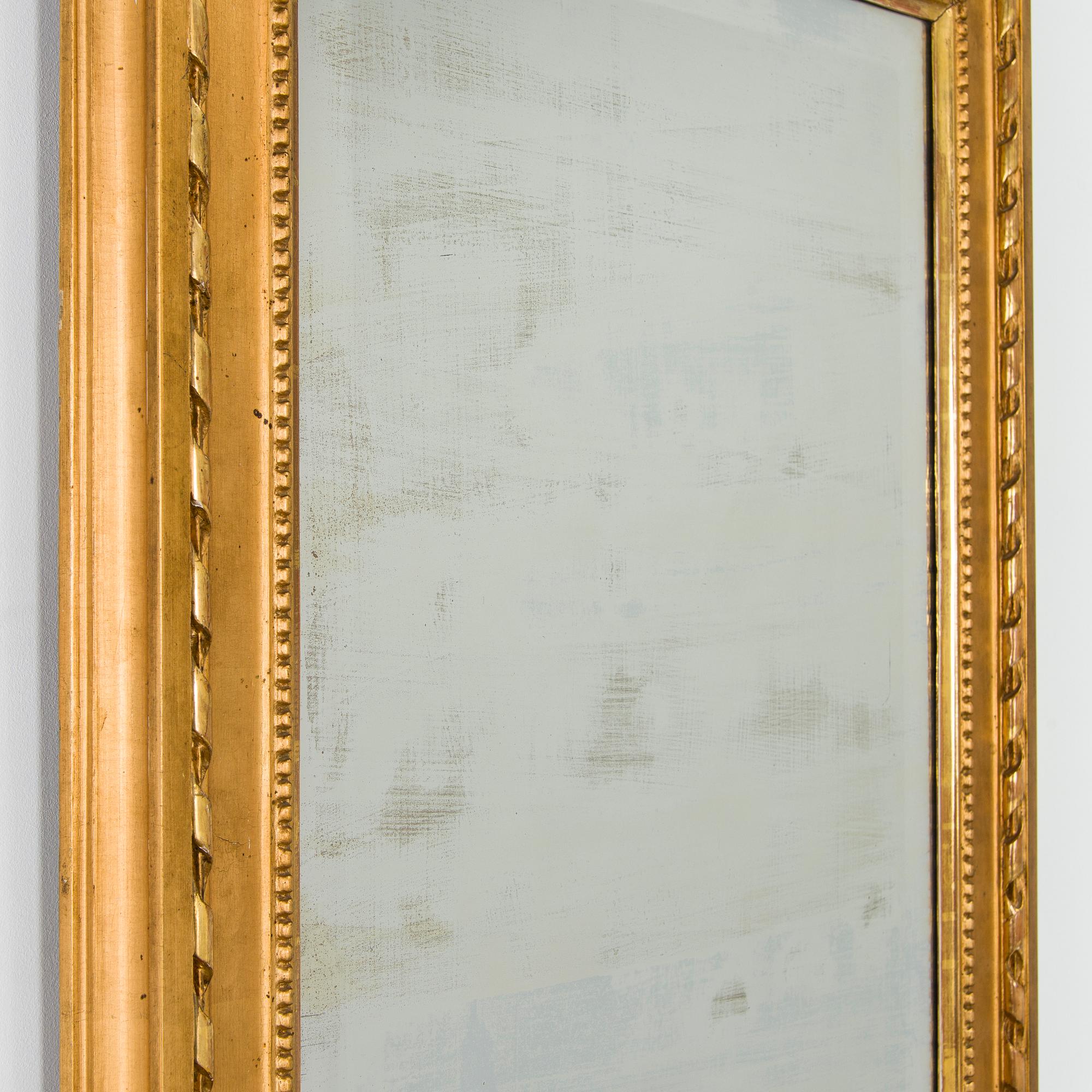 A Gustavian late 18th century hallmarked Gothenburg mirror.