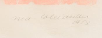 Ina Colliander, träsnitt, signerad, daterad -58 och numrerad T.p.l'a 10/10.