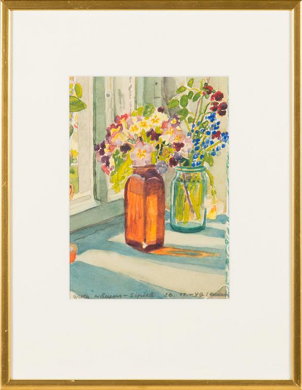 Greta Hällfors-sipilä, watercolour, signed and dated 26.11.-49 Kellokoski.