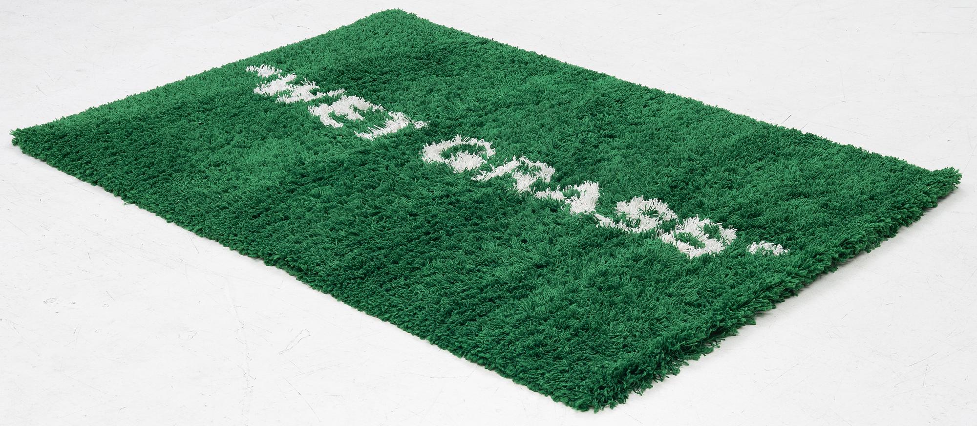 Virgil Abloh, matta, "Wet Grass", Ikea, ca 195 x 133 cm.