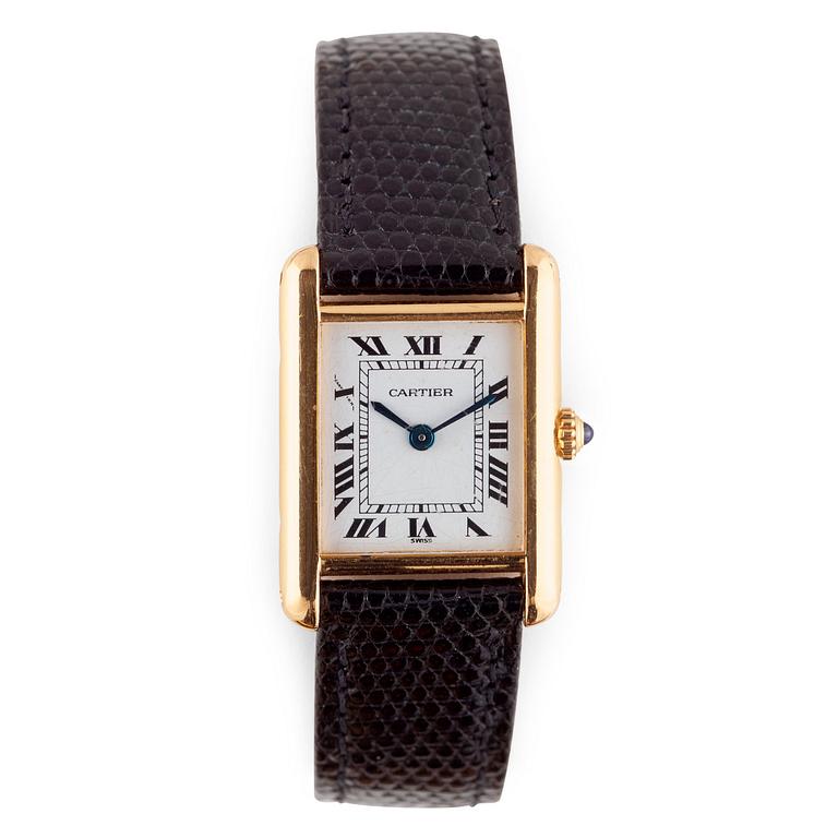 Cartier - Tank. Gold. Quartz. 1988. 20 x 27mm. Case no. 660010433.