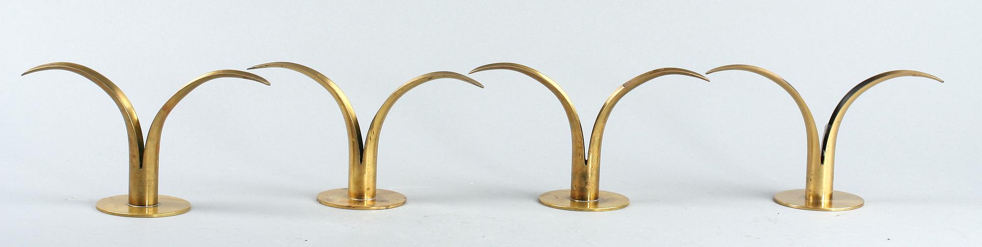 LJUSSTAKAR, 4 st, mässing, Ystad Metall, Ivar Ålenius Björk.