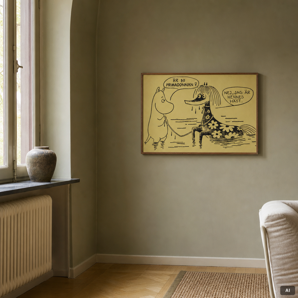 Moomin, offsetposter, "Är ni primadonnan ?".