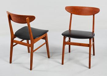 STOLAR, 6 st, Farstrup Möbelfabrik, Danmark, 1950/60-tal.