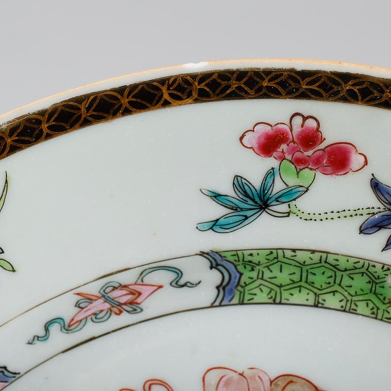 TALLRIKAR, 6 st, porslin, Kina, Qianlong 1736-1795.