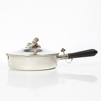 Atelier Borgila, a sterling silver pot and cover, Stockholm, Sweden 947.