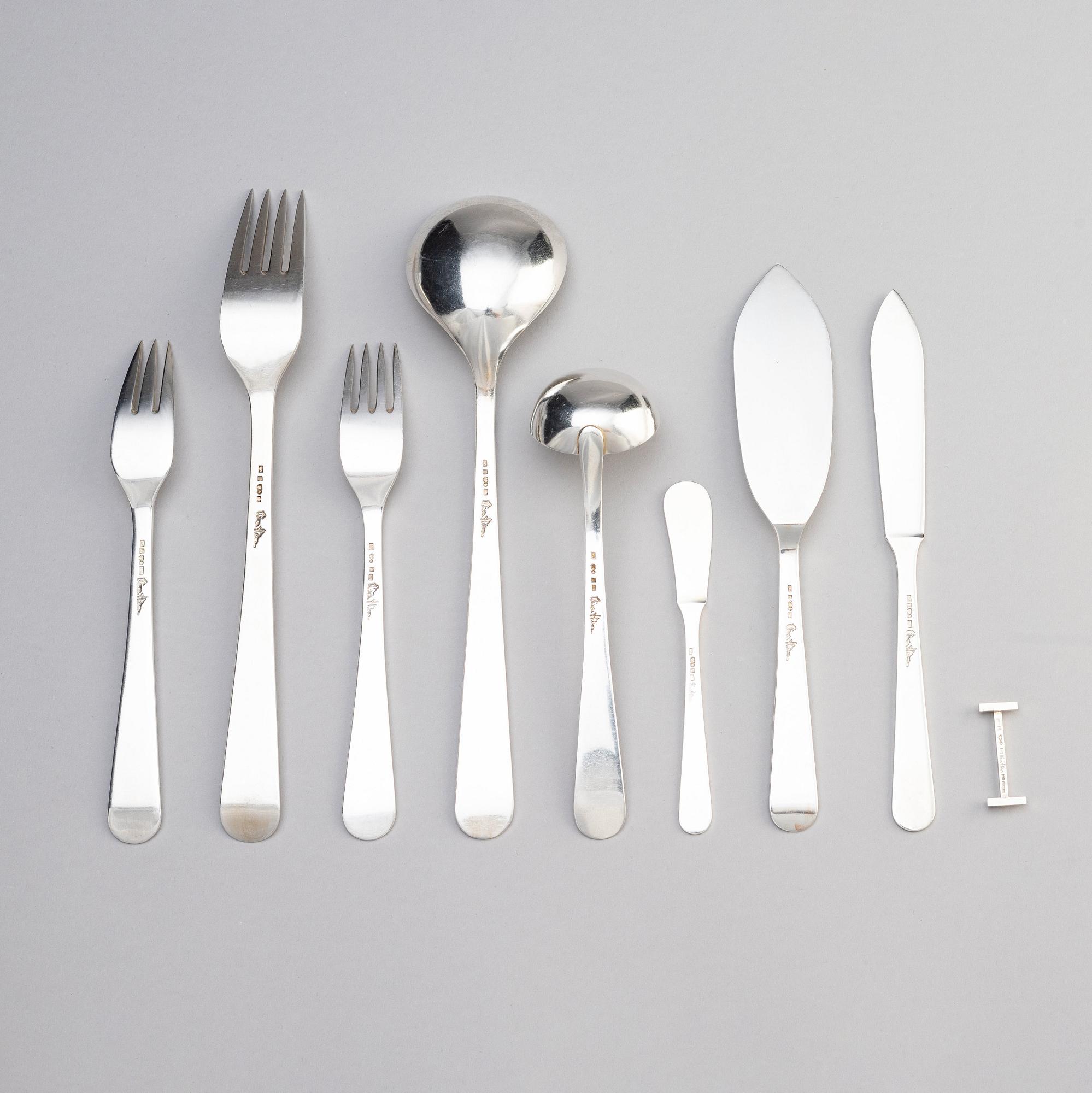 Wiwen Nilsson, a set of 51 pieces silver flatware, Lund Sweden 1960s-1970s.