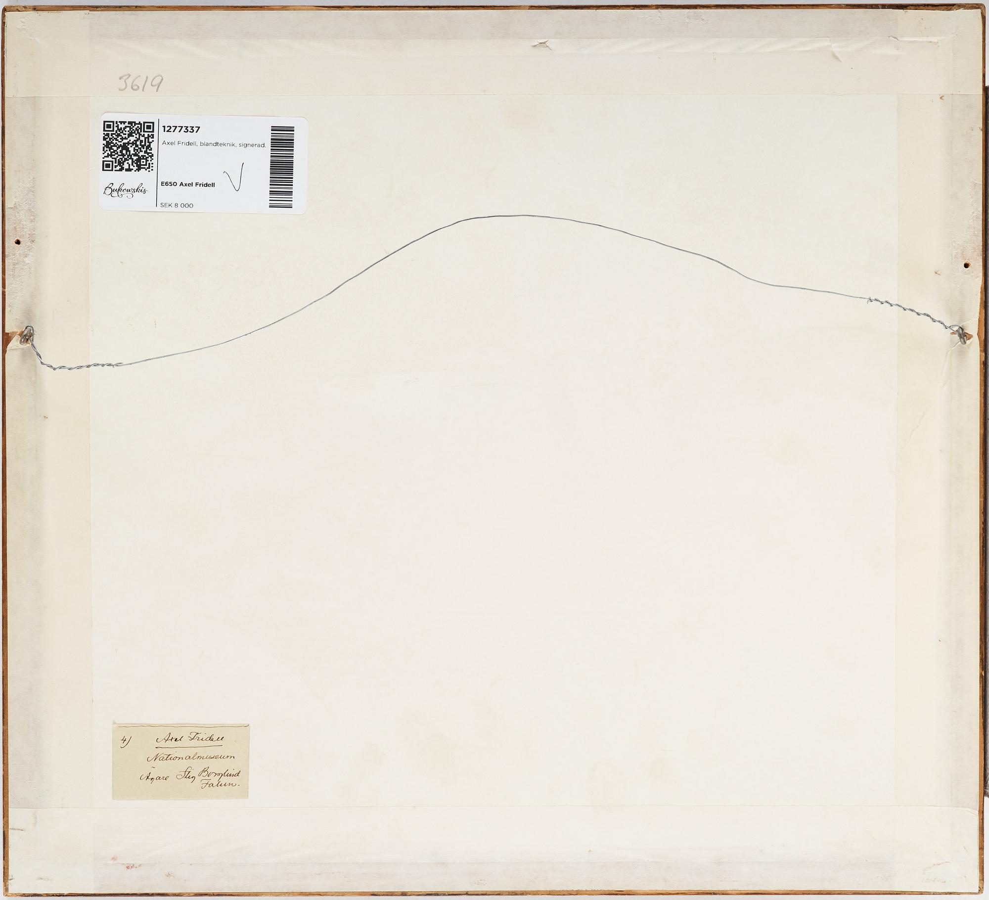 Axel Fridell, mixed media, signed, probably executed in 1922.