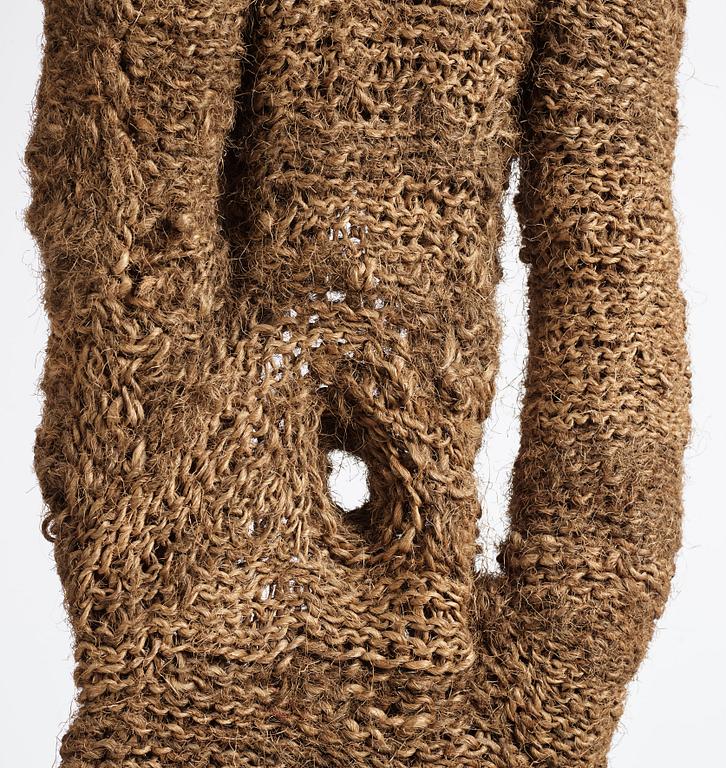 Ewa Pachucka, sculpture "The Open man", crocheted, ca 124 x 47 cm, signed Eva Jaroszyńska 1969.