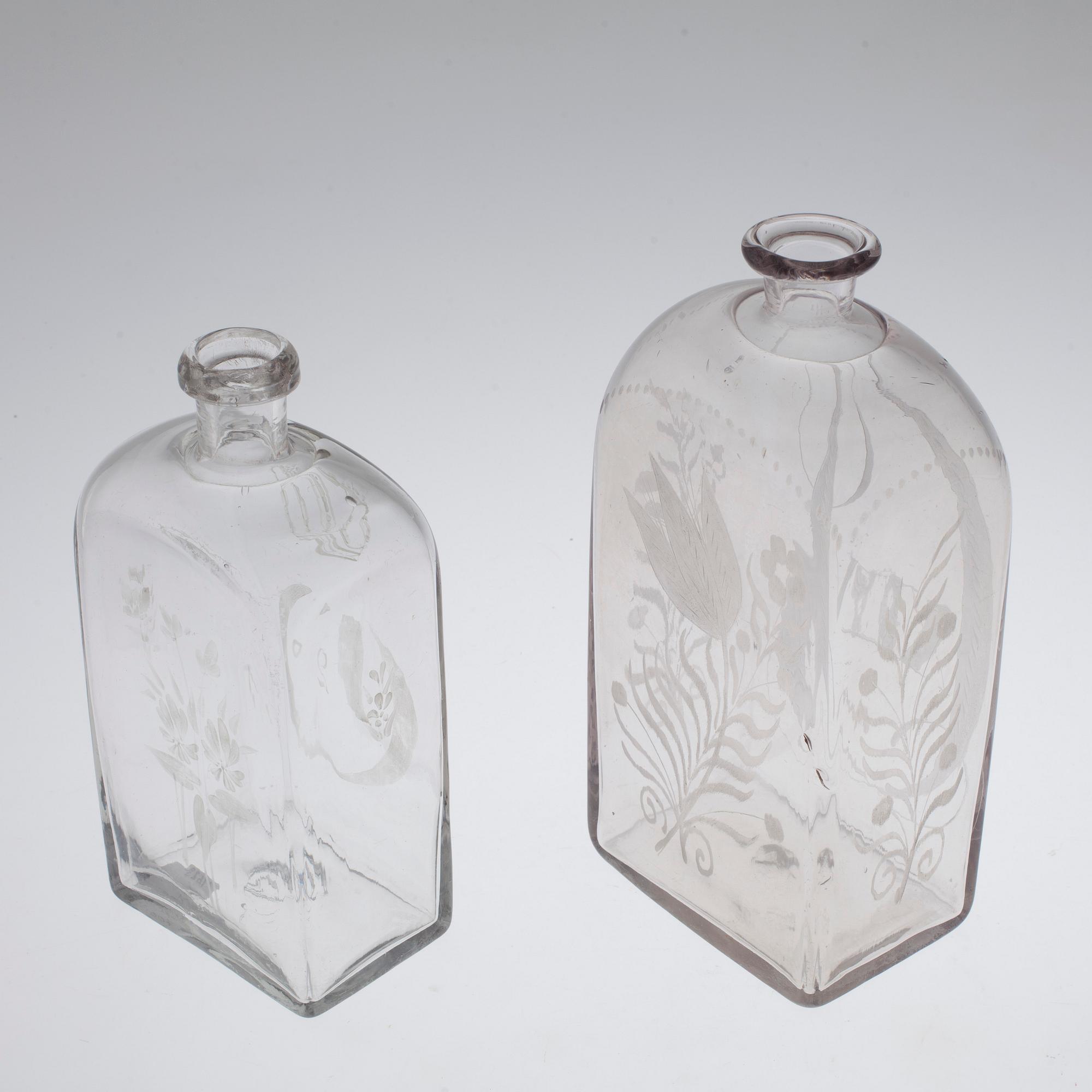Two 19th century glass bottles.