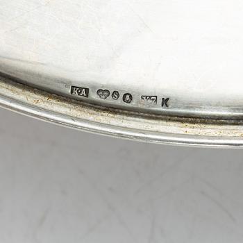 Dish, tray and bowl, silver, including with mark of K Anderson, Stockholm 1925.