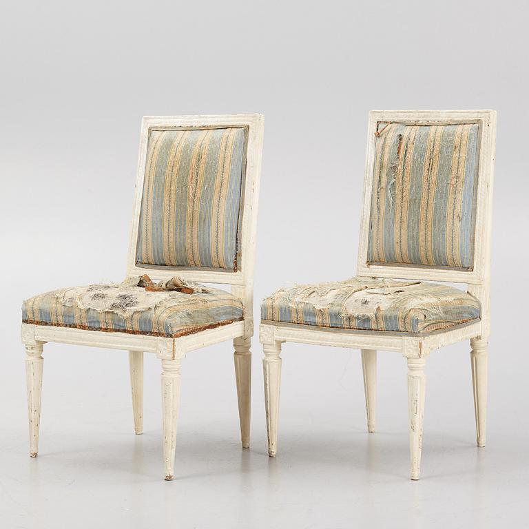 A pair of Gustavian chairs, late 18th Century.