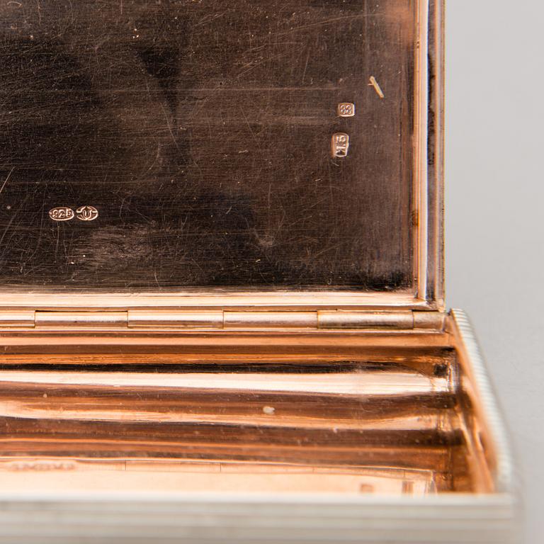 A RUSSIAN SILVER CIGARETTE CASE, St:Petersburg ca 1900, goldsmith И.Б.