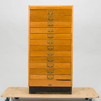 A Billnäs oak wood archive cabinet, Finland mid-20th century.